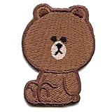 Line Friends Bear Brown Full Body Embroidered Iron On Patch