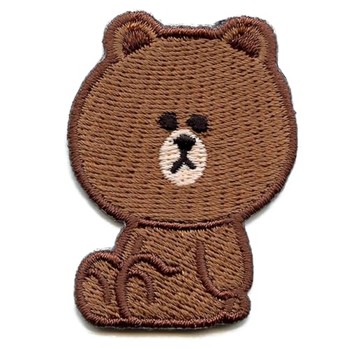 Line Friends Bear Brown Full Body Embroidered Iron On Patch
