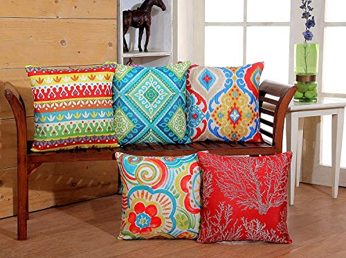 Image of RD TREND Set of 5 Decorative Hand Made Jute Throw /Pillow Cushions Covers(18 inch by 18inch)