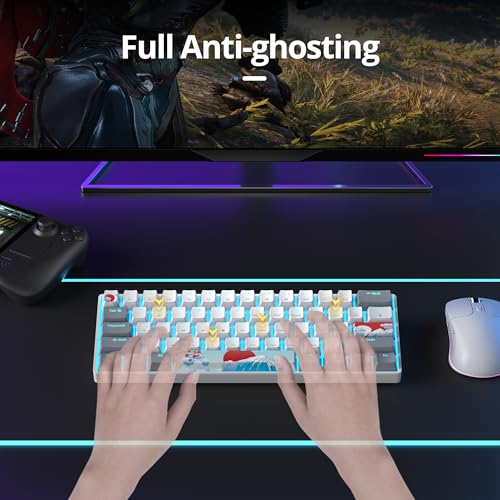Image of 60 Percent Gaming Keyboard 61 Keys Wired Mechanical Keyboard Ultra Compact Key Board Red Switch LED Backlit for Windows Laptop Gamer(61Huibai)