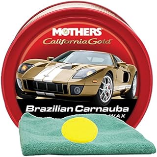 Mothers California Gold Brazilian Carnauba Cleaner Wax (12 oz.) Bundle with Microfiber Cloth & Foam Pad (3 Items)