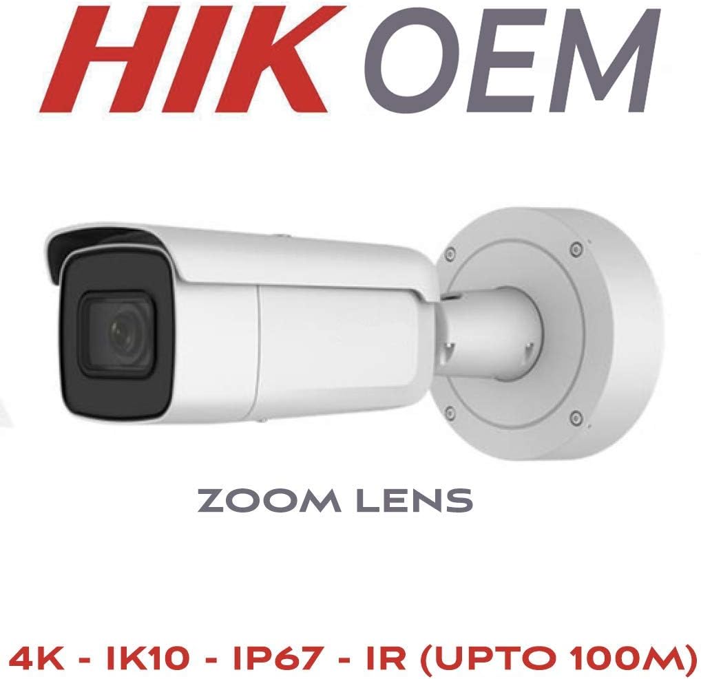 8MP (4K) POE IP Camera-VF: 2.8 to 12mm-100M IR Night Vision 328ft-IP67 Outdoor IK10 Vandal Proof-Micro SD Card 256- ONVIF-3 Year Warranty-UL Listed-Mobile App-Compatible as Hikvison DS-2CD5A85G0-IZS