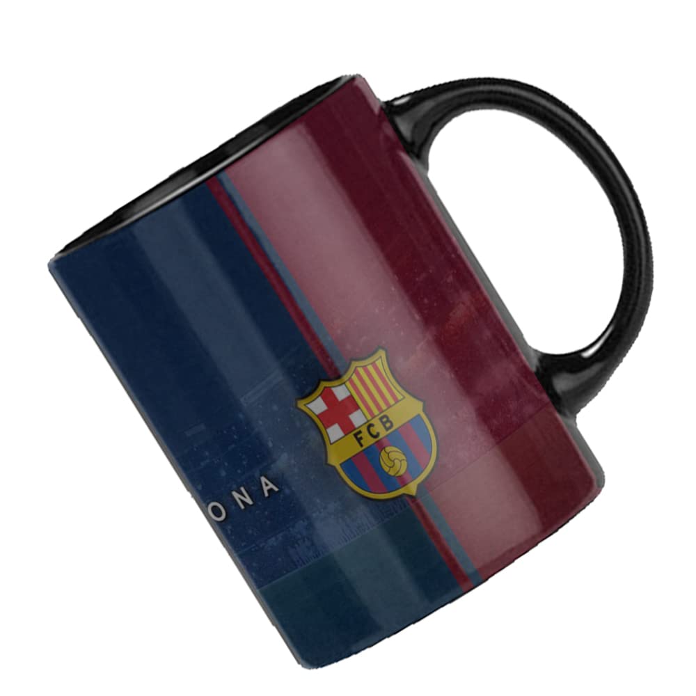 Kittu Barca Printed 11 oz Ceramic Coffee Mug |,Best Gift for FootBaller's, Friends, Kids | Black Color Football Coffee Mug | (350 ml) | (Pack of 1)