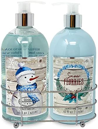 SIMPLE PLEASURES Liquid Soap & Lotion Kitchen Caddy: Sink Basket Set - Hand Soap and Lotion - 15.8 Fluid Ounces (Snow Flurries)