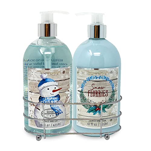 Simple Pleasures Liquid Soap & Lotion Kitchen Caddy: Sink Basket Set - Hand Soap And Lotion - 15.8 Fluid Ounces (Snow Flurries) #TOP3