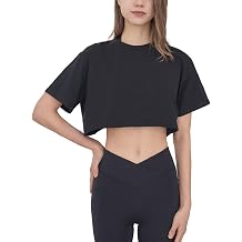 Oversized T Shirts for Women Crop Tops Short Sleeve Workout Gym Tops Tees