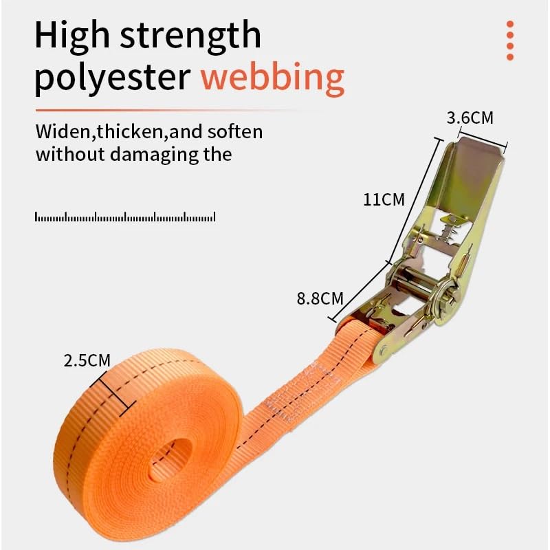 Pasy mocujące. 2-10m 2.5cm 800-1000kg Terylene Double Hooks