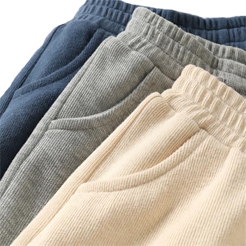 Baby Girl Boy Sweatpants Cuffed Ankles Elastic Waist Spring Fall Jogger Pants3