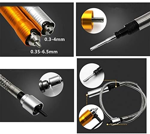 Miniatura 7 de Accesorio adaptador de eje flexible de 0.012-0.157 in, portabrocas de extensión de taladro flexible para herramienta de amoladora giratoria