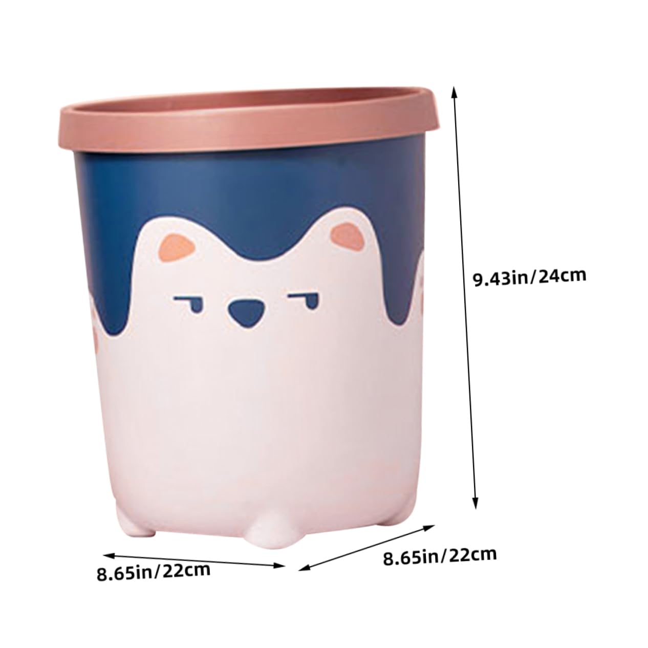 SOLUSTRE Cute Cartoon Waste Bin Bathroom Trash Can for Adorable Plastic Trash Can for Bedroom Kitchen and Bathroom Decor Bright and Playful Design