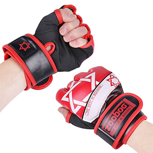 image for Flexzion MMA Grappling Gloves - Muay Thai Training Punching Bag Mitts 