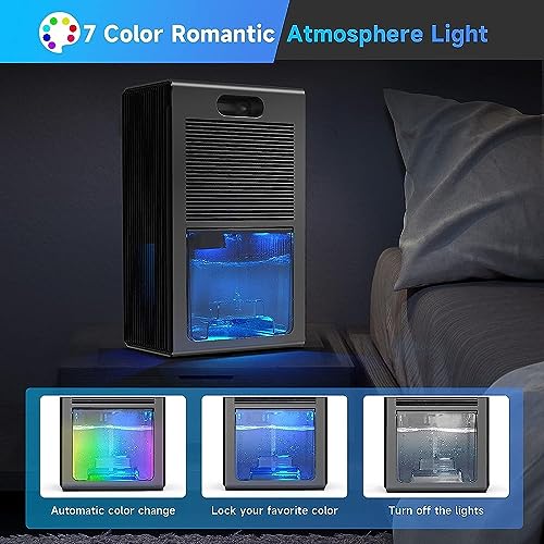 95oz Quiet Dehumidifier for Home (800 sq ft) - Portable with Drain Hose and 2 Modes for Bedrooms, Bathrooms, and More