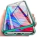 Produktbild Hülle für Xiaomi Mi 11T 5G / 11T Pro 5G, Magnetische Adsorption Handyhülle 360 Grad Schutz Aluminiumrahmen mit Gehärtetes Glas, Starke Magneten Stoßfest Metall Flip Case Cover - Grün