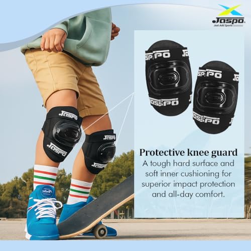Image of Jaspo Kids Delite Intact Junior Roller Skates Combo (Skates+Helmet+Knee+Elbow) Suitable for Age Upto 5 Years, Adjustable Skates-18 to 21 cms-Color-Blue (Blue)