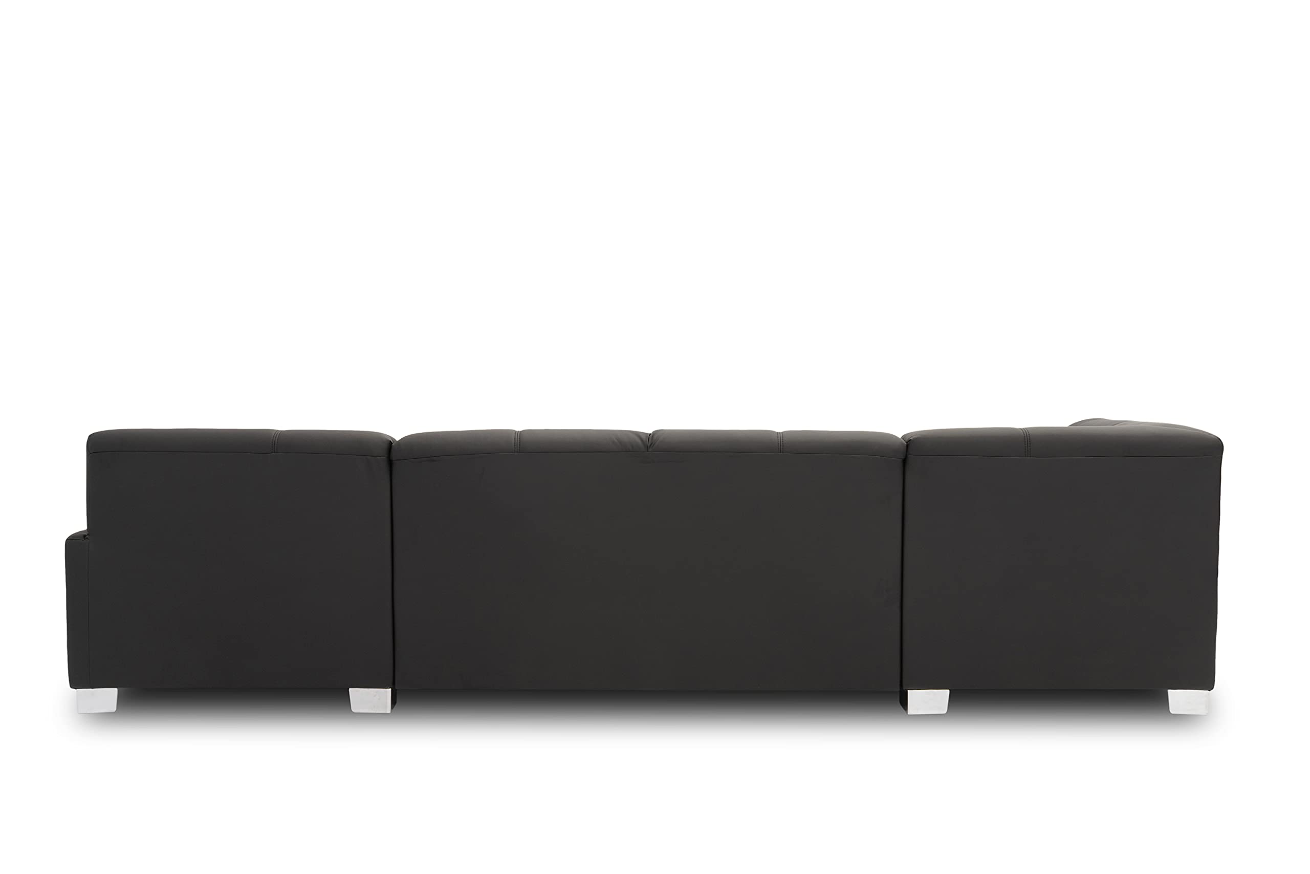 DOMO. collection Wohnlandschaft Star, Sofa in U-Form, Longchair rechts, Couch in Kunstleder, 304 x 150 x 150 cm (BxTxH), schwarz