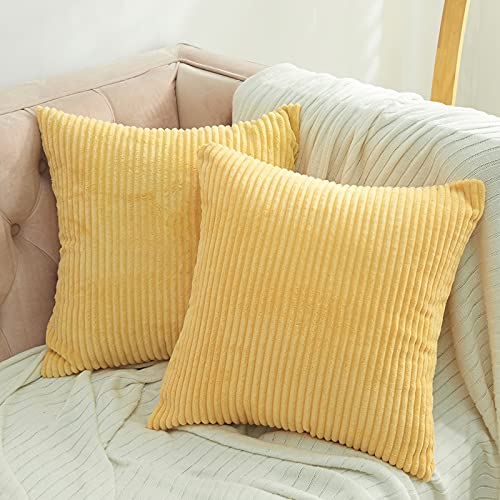 Volcanics Corduroy Cushion Covers Pack of 2 Decorative Square Thr...