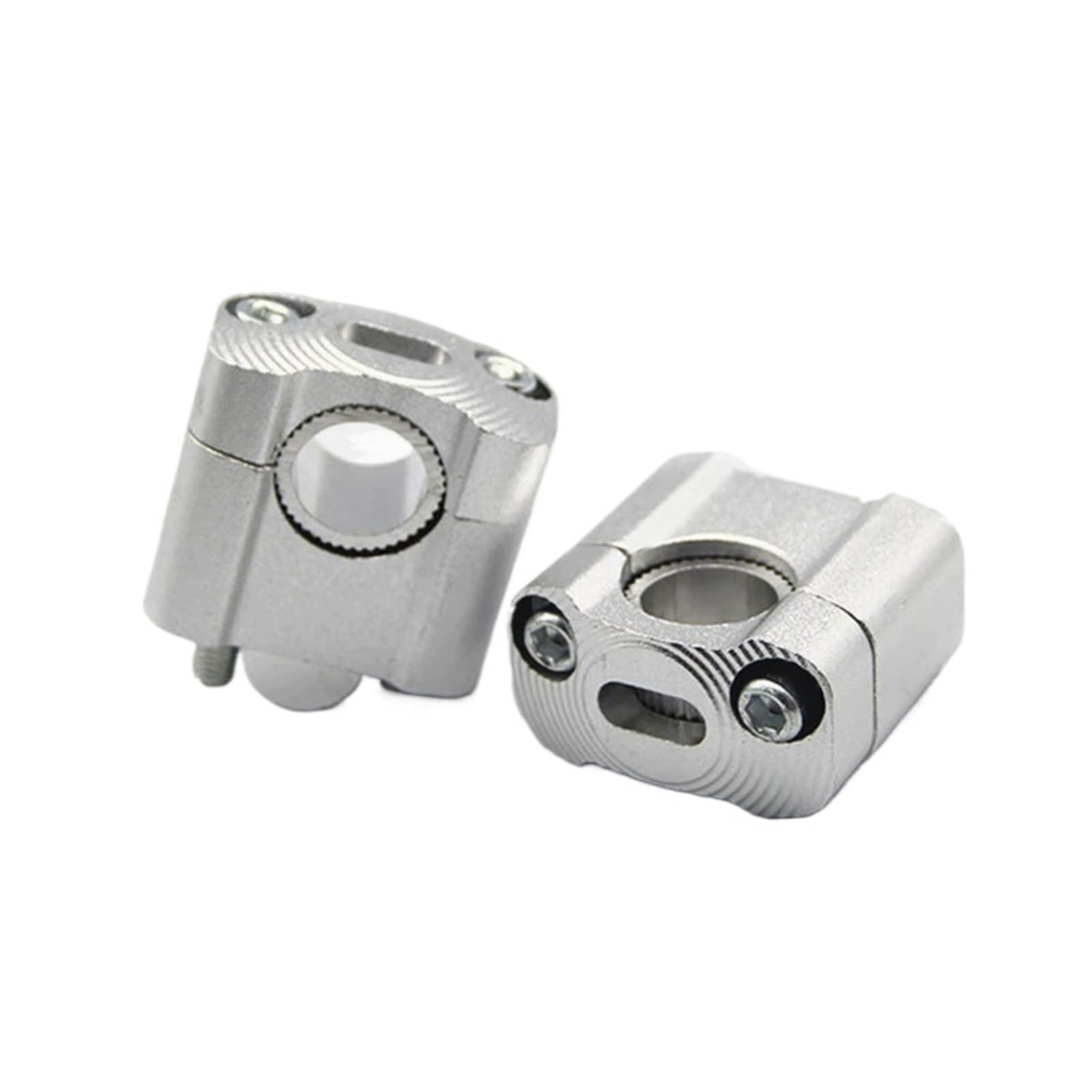 NADCFN Motorcycle Modification Accessories 22MM 28MM CNC Handlebar Clamp Fat Bar Risers Mount Adaptor For Dirt Bike Handlebar Riser(Silver)