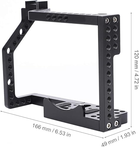 Miniatura 7 de Plataforma de cámara,Jaula de cámara de zapata fría,Jaula estabilizador de cámara,Aleación de aluminio 14 Tornillo Múltiples agujeros Cámara Cage