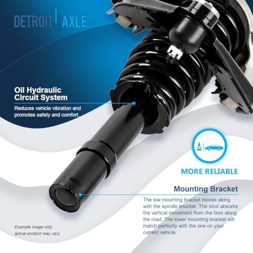 Image of Detroit Axle - Front 12pc Struts Suspension Kit for Dodge Stratus Chrysler Sebring Cirrus Breeze Struts with Upper Control Arms Lower Control Arms with Ball Joints Tie Rods Sway Bars Boots Replacement