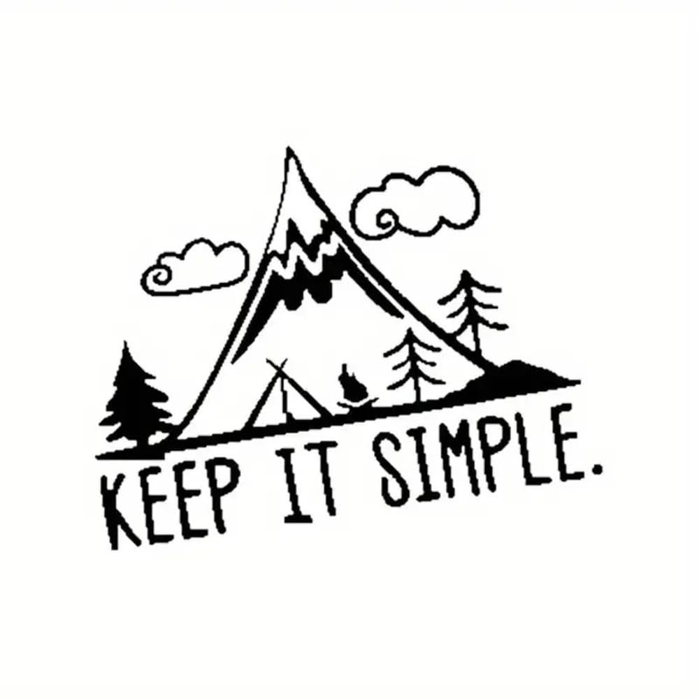 Simple Interesting Camping in Mountain Vinyl Car Sticker Window Decal Decorative Car Sticker