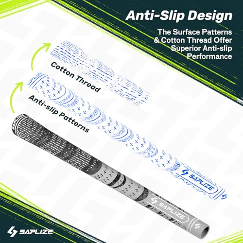 SAPLIZE Cross Cord Golf Grips Set of 13 Grips with Tape or Full Regripping Kit, Standard / Mid / Jumbo Size, Low Taper Design, Multi-compound Hybrid, Anti-Slip Golf Club Grips, CL03 Series - Image 4