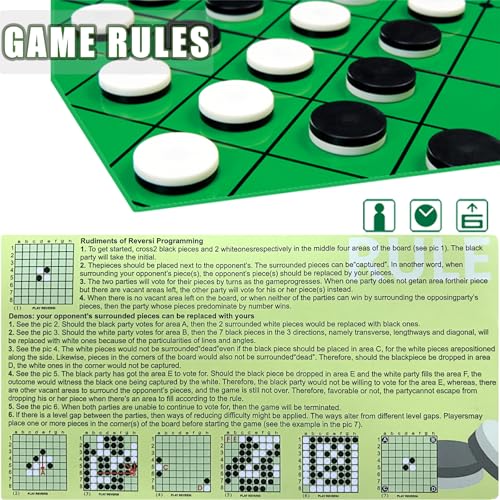 Mini juego de mesa Reversi magnético plegable miniatura 5