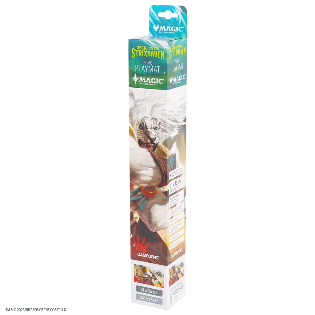 Gamegenic – MTG – Secrets of Strixhaven Prime Playmat: Ajani's Response – Accessorio da Gioco – Tappeto Stampato a Colori – Multilingue
