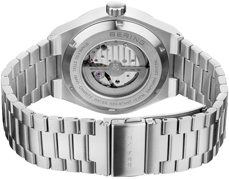 Bering 19441-charity Men's Automatic Watch, Silver, Blue (Pale)