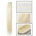 Tape in Hair Extension Human Hair Platinum Blonde (#60) 16’’Long Straight 100% Remy Human Hair Bonding Double Sided Tape Seamless Skin Weft Hair 20pcs/30g