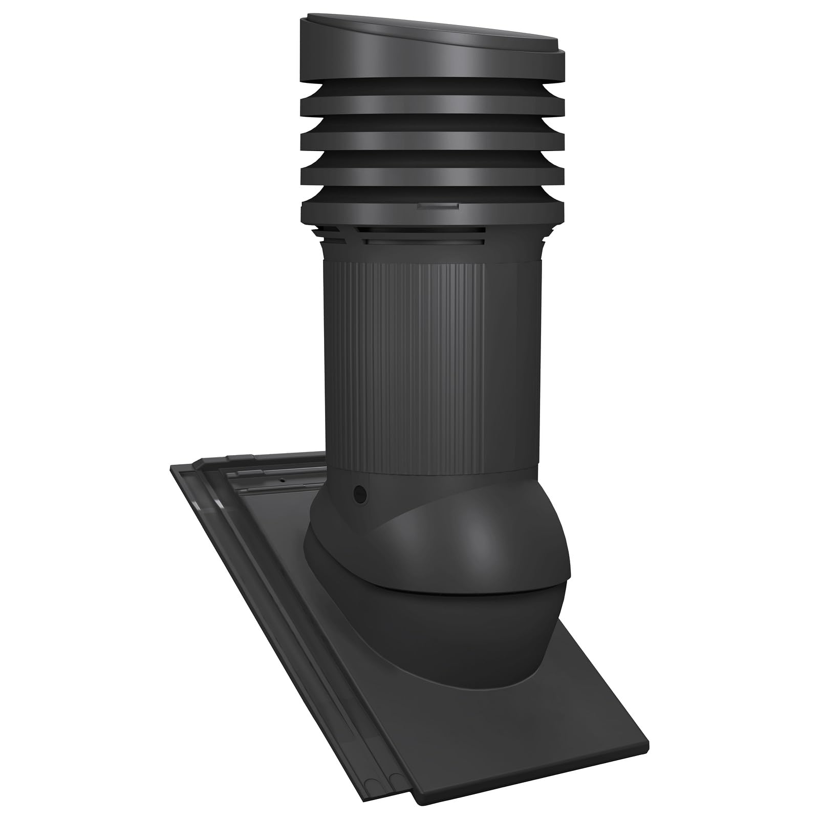 Chimenea de ventilación aislada DN 150 para tejas Koramic - Orea 9 - Ventilador pasivo aislado para evitar la condensación (RAL 7021 - Gris negro)