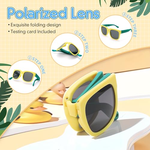 Pro Acme Foldable Kids Sunglasses Girls Boys Polarized Toddler Outdoor UV Protection Flexible Shades Age 3-123
