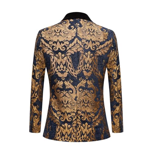 Men's Floral Tuxedo Jacket Velvet Shawl Lapel Dinner Paisley Blazer for Wedding Party Prom2