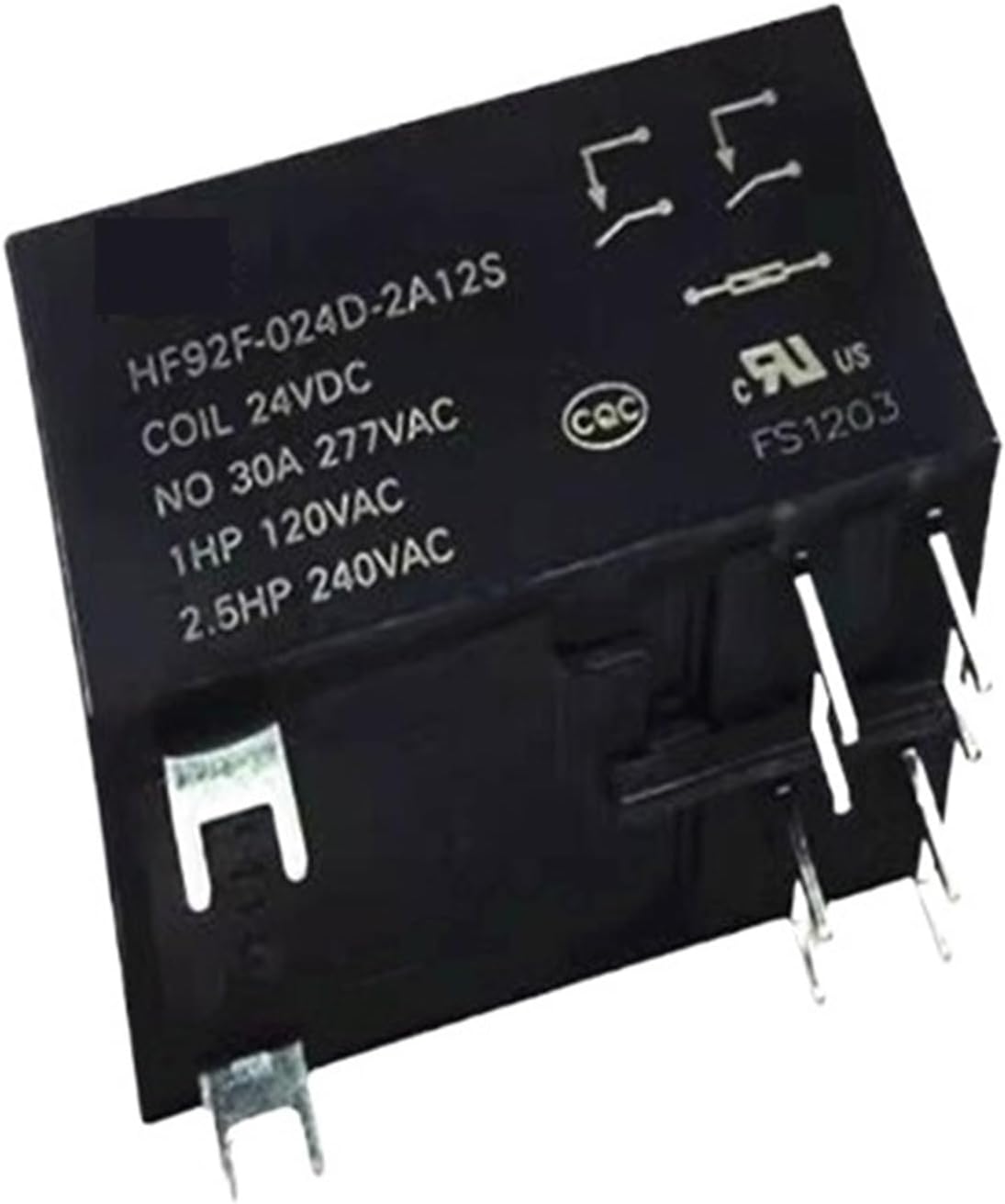 HF92F-024D-2A12S HF92F024D2A12S 24V DCV24 24VDC 30A 6PIN Relay(5PCS)