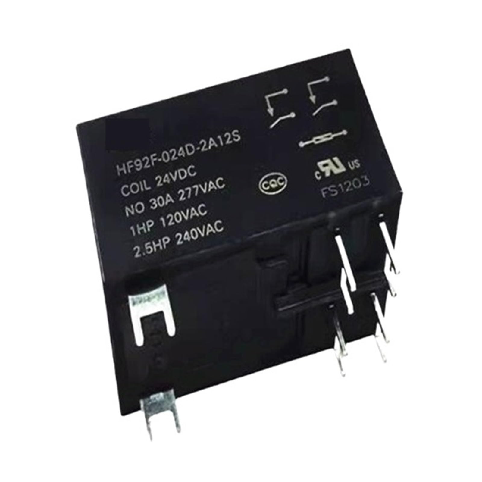 Relais HF92F024D2A12S 24V DC 30A 6PIN commutateur pour carte électronique