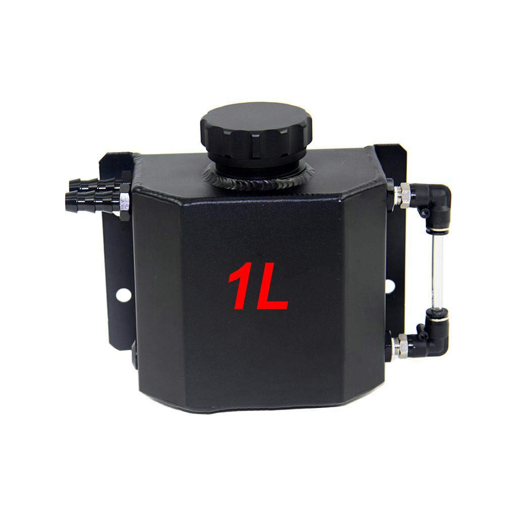 Universal Aluminum Coolant Overflow Radiator Reservoir Tank 1.8L Silver