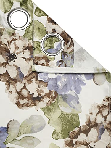 Image of Swayam 90% Blackout Polyester Window Curtain for Living Room & Bedroom | 5 Feet | Room Darkening Curtain with Eyelets | Pack of 1 | Floral Design - Beige & Purple