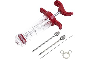 Plastic Marinade Injector Syringe with Screw-on Meat Needle