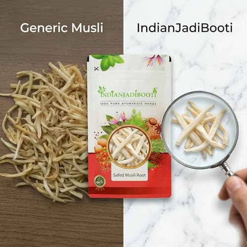 Image of IndianJadiBooti Elite Performance Bundle: Safed Musli Root & Ginseng Root - For Peak Physical Energy, Hormonal Support & Systemic Rejuvenation - [Insert Total Weight]