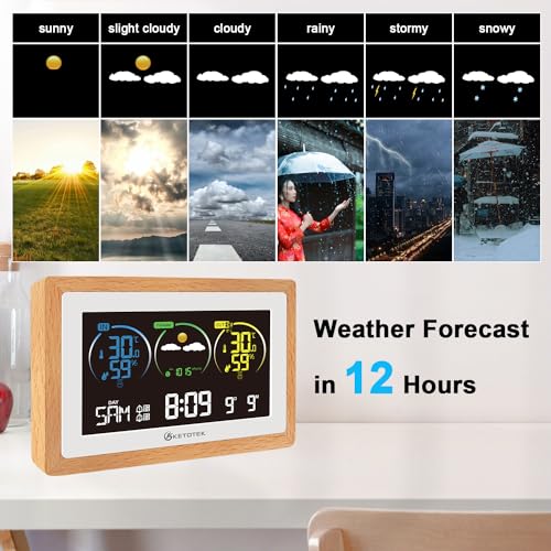 Thermomètre hygromètre KETOTEK intérieur extérieur avec prévisions dcf - 6