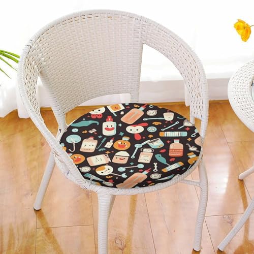 Almohadilla circular suave de alta densidad con acabado estampado de diseño 7