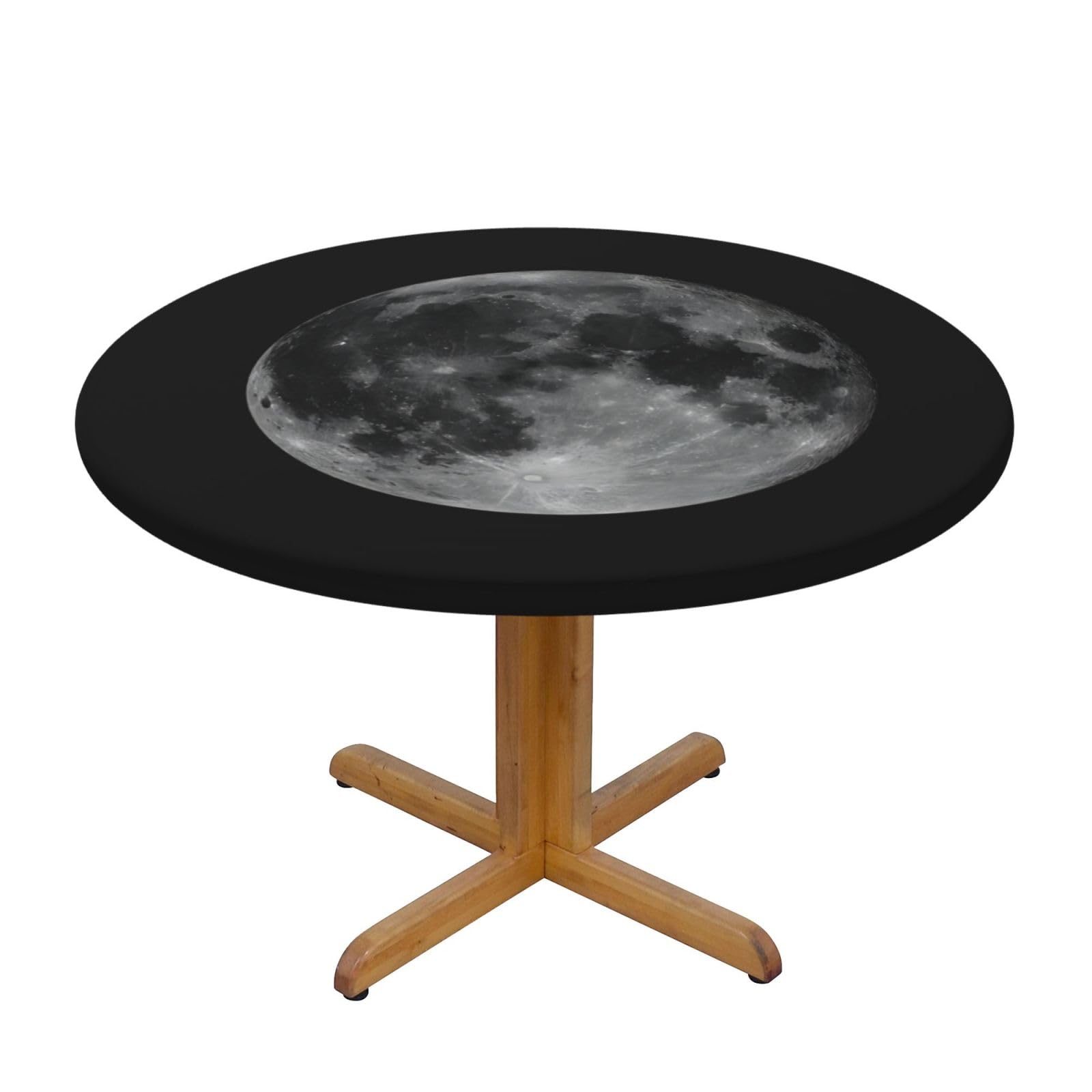 ZQYTGFDC Moon M Decorative Round Tablecloth Waterproof Anti Stain Oil Proof Size for 40 50 inch