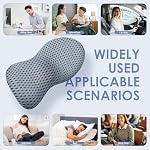 Lumbar Support Pillow for Office Chair, Back Support Pillow, Gray - Image 6