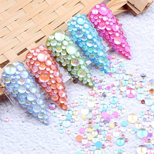Generic ARS3081 Mermaid Rhinestone Mat Candy Caramel Stone Mix Beaded Nail Art Beads Blend Size 1440Pcs thumb #1