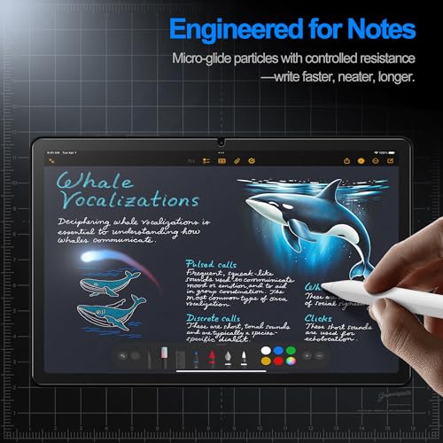Image of EZ-GLAZ-2 Pack Paper-Feel Screen Protector for Galaxy Tab A11 Plus / A9 Plus (11 Inch) - Apple Pencil Compatible, 9H+ Tempered Glass, Matte Film, Anti-Scratch, Bubble Free, with Installation Box