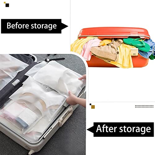 24 Pcs Reusable Ziplock Bags, Plastic Hospital Bags Maternity Essentials Travel Clothes Storage Bags Waterproof Luggage Organiser Pouch for Clothes, Shoes, Cosmetics(5 Size) - Image 6