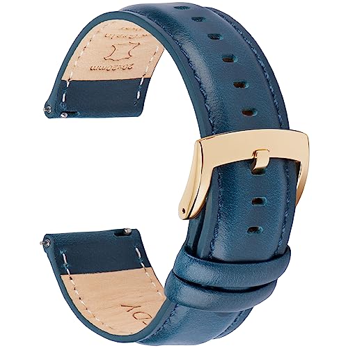 Image of OTTOODY Leather Watch Bands Quick Release, Elegant Top Grain Leather Watch Straps for Men & Women, Choice of Color & Width - 18mm, 19mm, 20mm, 21mm or 22mm Wristbands Bracelet for Watch & Smartwatch