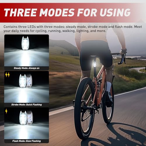 Image of Nilight LED Safety Light 4PCS White Marine Navigation Bike Tail Lights Three Modes Waterproof Reflective Gear Clip On Flash Strobe Indicator Lamp for Night Boating Fishing Cycling Jogging