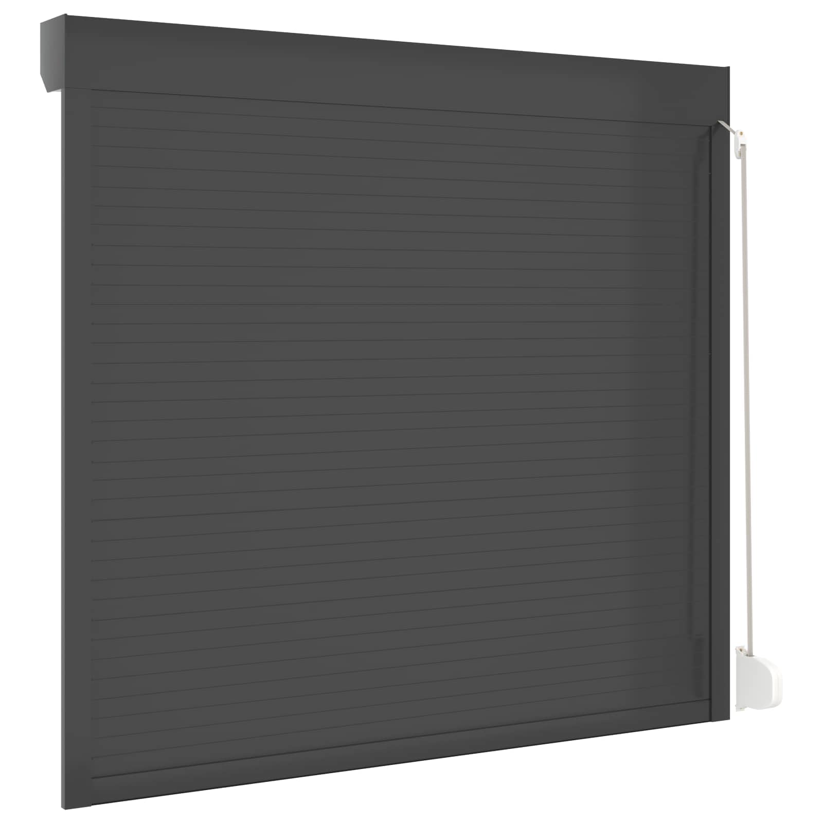 Volet roulant anthracite 160 x 150 cm en aluminium polyuréthane volet de fenêtre volet vénitien à lamelles pour façade extérieur intérieur brise-vue protection solaire