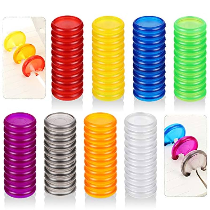 Plastic Rings Haploon 104 Pieces Mini Plastic Book Binding Discs 8 Colors Discbound Notebook