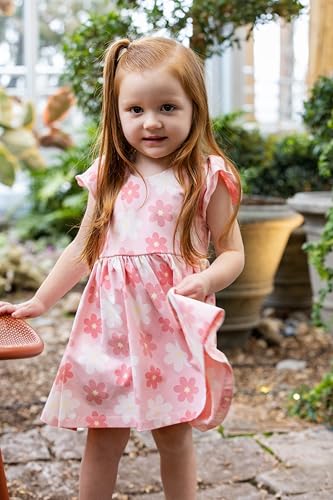 Image of monica + andy Short Sleeve Let's Dance Dress, Organic Cotton Playwear Clothes for Girls, Kids, Toddler & Infant Sizes